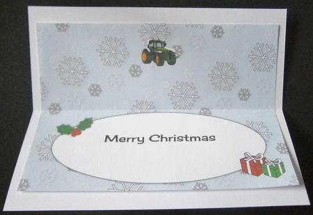 Green Christmas Tractor Without Name Large Dl Insert by Davina Rundle