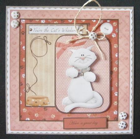 Bean the Cat Card with Decoupage by Davina Rundle