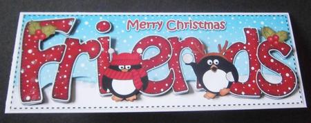 Large Dl Xmas Friends Penguins 3D Decoupage by Davina Rundle