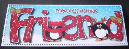 Large Dl Xmas Friend Penguins 3D Decoupage by Davina Rundle