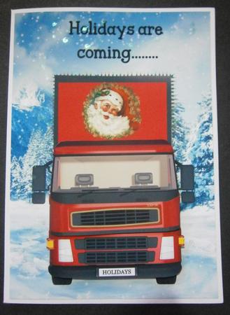 Holidays Are Coming -  Red Santa Lorry by Davina Rundle