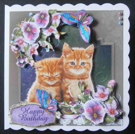 Pair of Cute Ginger Kittens Topper Plus Gift Card by Davina Rundle