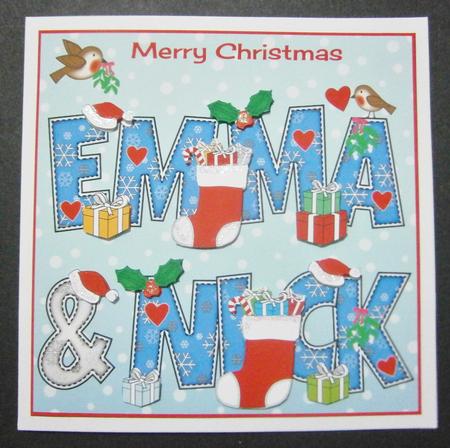 8x8 Christmas Names Emma & Nick by Davina Rundle