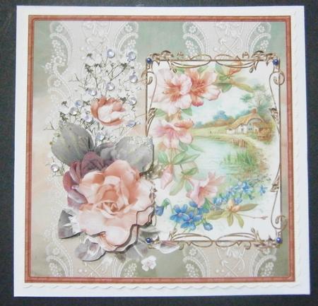 Lakeside Cottage Card with Decoupage by Davina Rundle