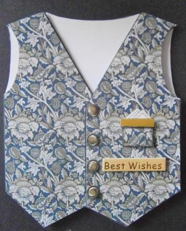 William Morris Men's Waistcoat Card Topper with Decoupage by Davina Rundle