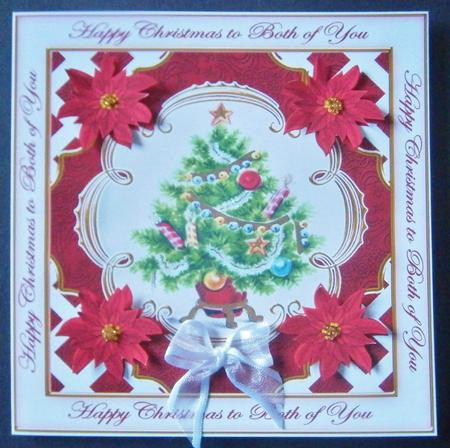 Elegant Red Tree Both of You Lattice Corner 8in Topper by Davina Rundle