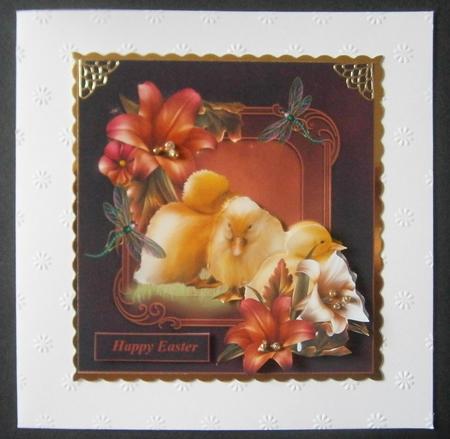 Baby Ducklings and Easter Lilies with Decoupage by Davina Rundle