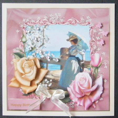 Lady at the Lake Card with Decoupage by Davina Rundle