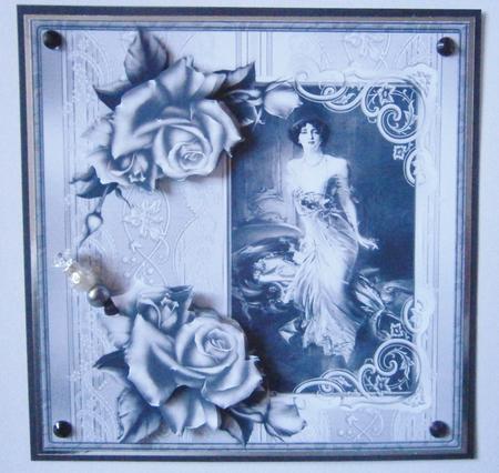 Romantic Evening Card with Rose Decoupage by Davina Rundle