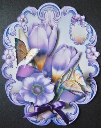 Violet Crocus with Butterflies by Davina Rundle