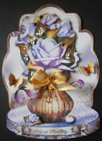 Purple Roses in Vase by Davina Rundle