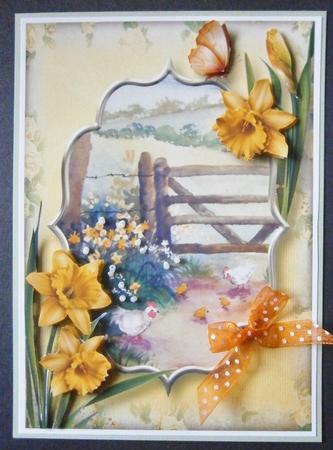 Fabulous Spring Daffodils & Chickens by Davina Rundle