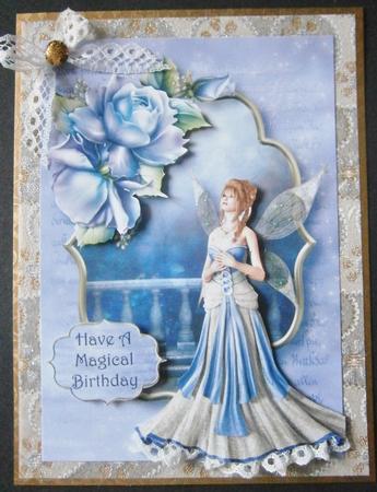 The Fairy Queen with Beautiful Blue Roses by Davina Rundle