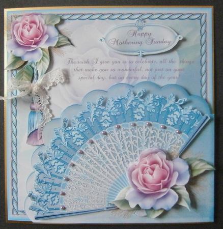 Pink Rose and Fan Birthday / Mother's Day Mini Kit by Davina Rundle