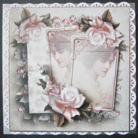 Rose and Reflections Card with Decoupage by Davina Rundle