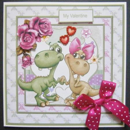 Jurasic Love Card with Decoupage by Davina Rundle