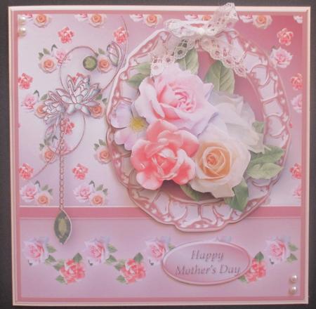 Pink Posy Cameo Card Mini Kit by Davina Rundle
