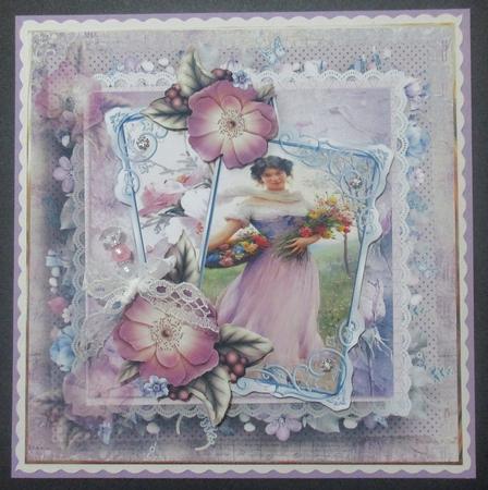 Bringing the Flowers Home Card with Decoupage by Davina Rundle