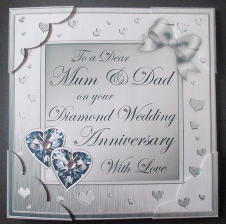 8 x 8 Mum and Dad Diamond Wedding Anniversary Topper by Davina Rundle