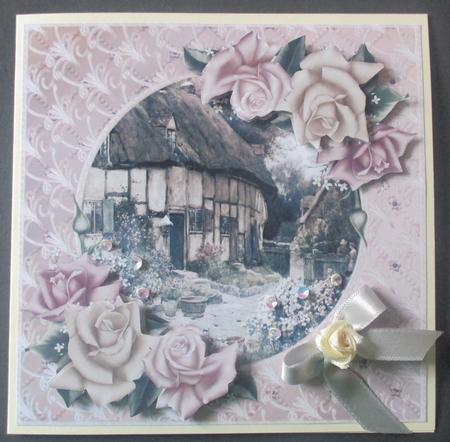 Cottage Garden Card with Decoupage by Davina Rundle