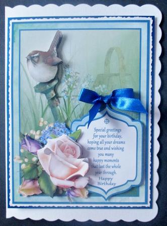 Wren Birthday Decoupage by Davina Rundle