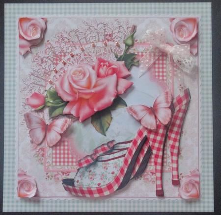 Gorgeous in Gingham Shoes Card Front Kit by Davina Rundle