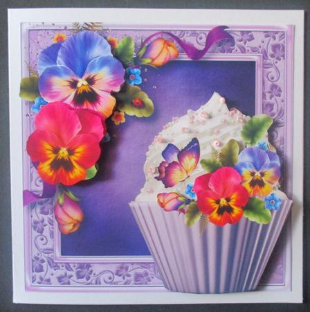 Pansies & Butterfly Cupcake Mini Kit by Davina Rundle