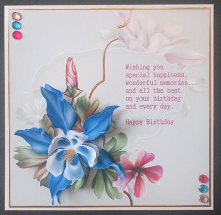 Blue Flowers Card and Decoupage by Davina Rundle