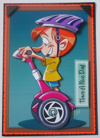 Boy Having Fun Riding His Segway by Davina Rundle