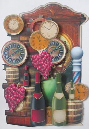 Wine O'clock Male Card by Davina Rundle