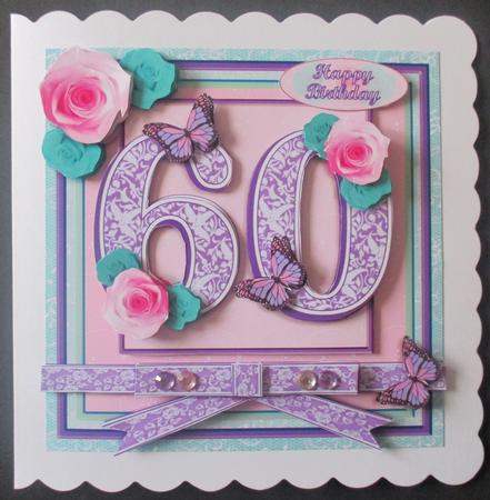 60th Birthday in Mint and Lilac 8x8 Square Mini Kit by Davina Rundle