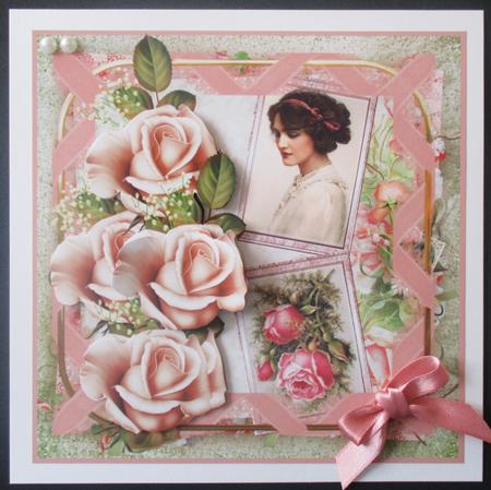 Rose and Sweet Memories Card with Decoupage by Davina Rundle