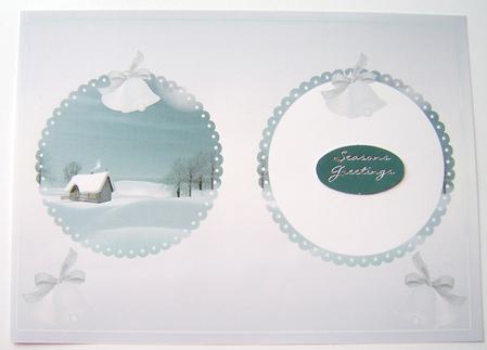 Blue Winter Scene Xmas Insert by Davina Rundle