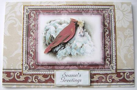 Christmas Tweets - Red Cardinal Decoupage by Davina Rundle