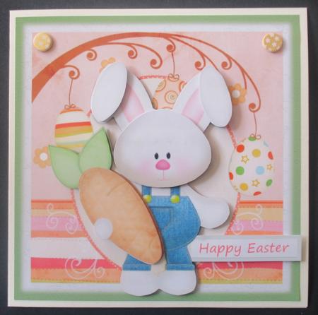 Easter Bunny Card Front by Davina Rundle