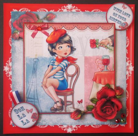 8" x 8" Red(1) Lace Frame Plus Two 4" x 4" Frames by Davina Rundle