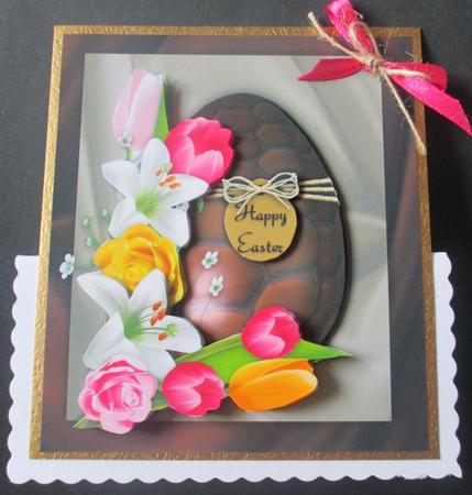 Chocolate Easter Egg and Flowers by Davina Rundle