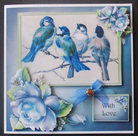 Beautiful Blue Birds & Roses Mini Kit by Davina Rundle