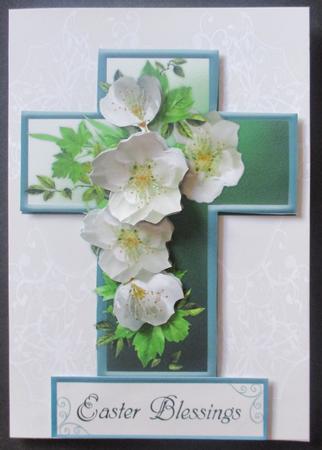 Flowers in Cross Easter or Sympathy Card by Davina Rundle