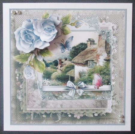 Butterflies and Roses Card Front and Decoupage by Davina Rundle