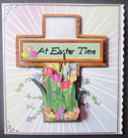 Tulips in a Cross Easter or Sympathy by Davina Rundle