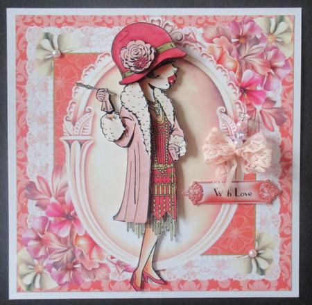Pinky the Socialite Card Front Kit by Davina Rundle