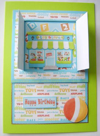 Open the Door! Toyshop Childrens Birthday Card by Davina Rundle