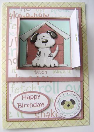 Open the Door! Woof Birthday Card by Davina Rundle