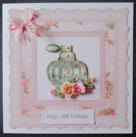 Roses & Perfume Bottle Card by Davina Rundle