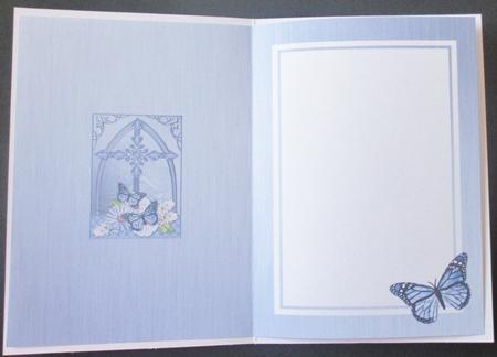 Fancy Cross Butterfly Blues Pyramid Matching Insert by Davina Rundle
