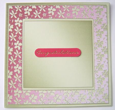 8 x 8 Metallic Flowers Plain Card Base by Davina Rundle