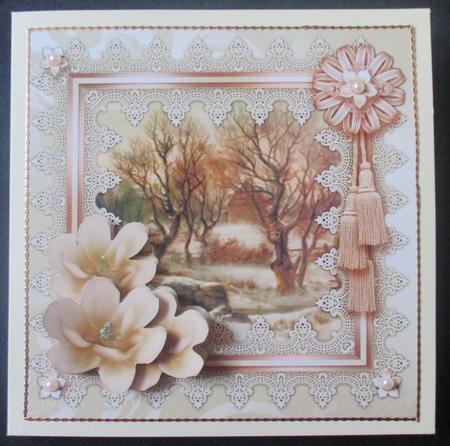 Winter View in Lace Frame & Magnolias by Davina Rundle