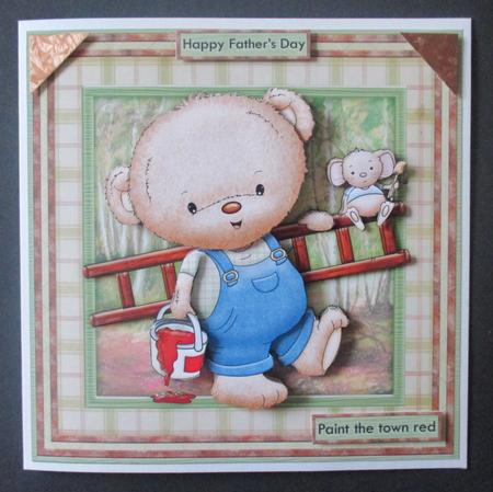 DIY Ted Paint the Town Red 8x8 Mini Kit & Decoupage by Davina Rundle