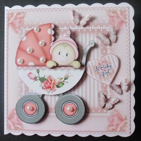 Baby Girl in Pram Mini Kit by Davina Rundle
